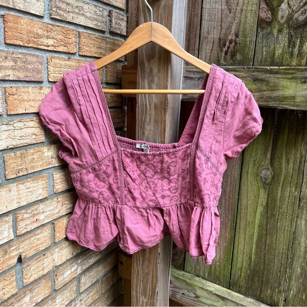 American Eagle Outfitters Mauve Peplum Blouse